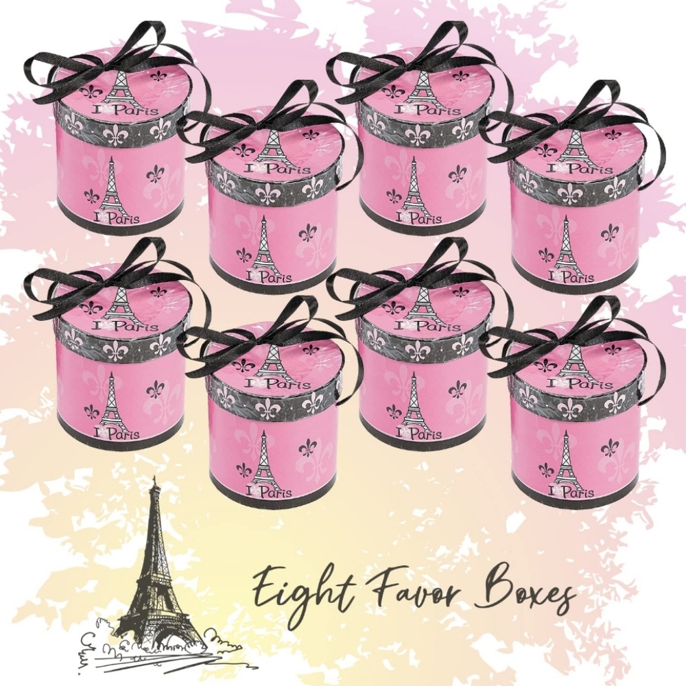 Perfectly Paris Round Treat Hat Boxes